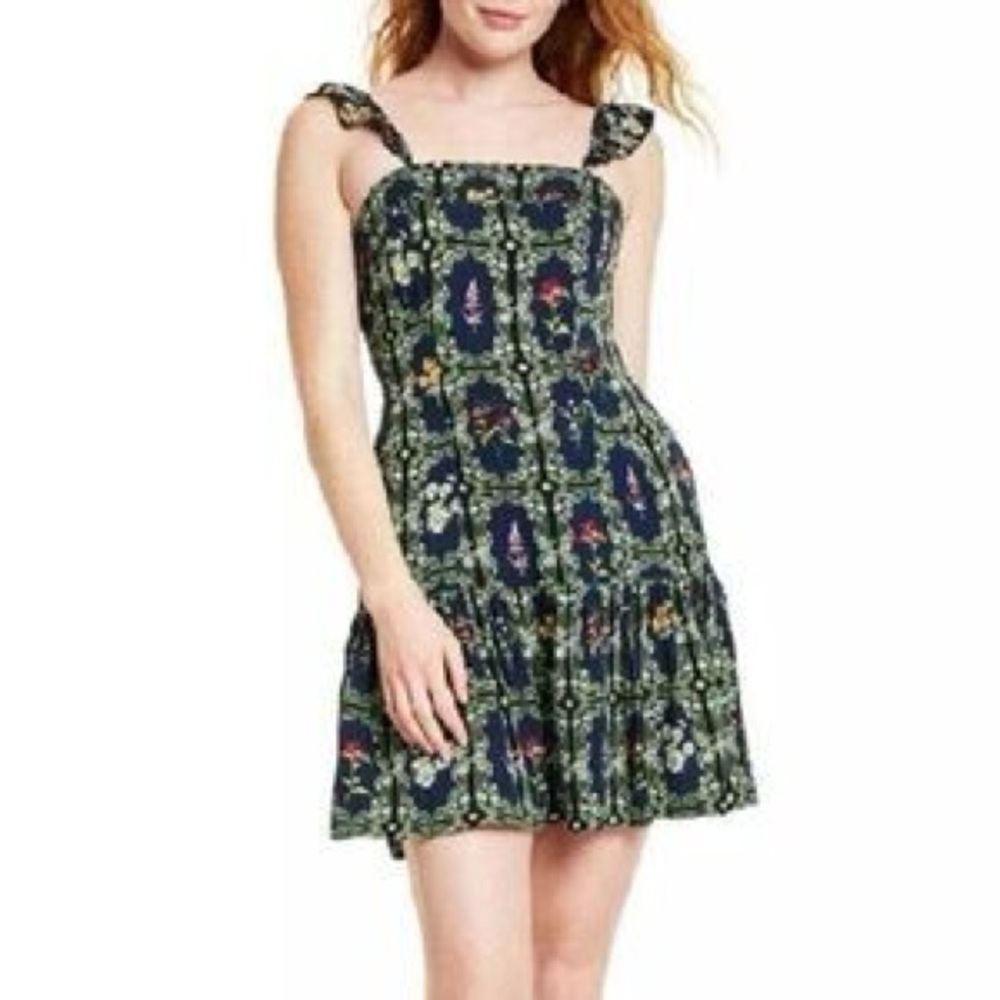 Agua Bendita Green and Blue Pleated Sundress size XL